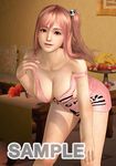  1girl 3d breasts cleavage dead_or_alive dead_or_alive_xtreme dead_or_alive_xtreme_3_fortune honoka_(doa) indoors large_breasts pink_hair solo 
