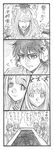  4girls 4koma :3 :d aoki_hagane_no_arpeggio bbb_(friskuser) chihaya_gunzou close-up comic crossed_arms greyscale hair_between_eyes hair_ornament hands_on_own_cheeks hands_on_own_face headset highres iona ise_(aoki_hagane_no_arpeggio) kongou_(aoki_hagane_no_arpeggio) long_hair monochrome multiple_girls nachi_(aoki_hagane_no_arpeggio) open_mouth short_hair short_sleeves sidelocks smile translation_request 