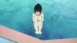  1boy 1girl animated animated_gif black_hair chitanda_eru hyouka oreki_houtarou pool water 