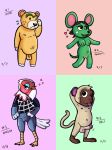  2019 amelia_(animal_crossing) anicotti_(animal_crossing) animal_crossing anthro avian balls bird blush bottomless breasts clothed clothing deli_(animal_crossing) digital_media_(artwork) erection female hair humanoid_penis looking_at_viewer male mammal monkey mouse mr.shigglesworth nate_(animal_crossing) nintendo nipples nude open_mouth penis primate pussy rodent simple_background smile tongue ursid video_games vulture 