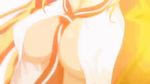  1girl animated animated_gif ass between_breasts blonde_hair bouncing_breasts breasts huge_breasts lips long_hair necktie open_shirt red_eyes red_lips shikishima_mirei shirt skirt valkyrie_drive valkyrie_drive_-mermaid- 