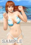  1girl 3d bikini breasts dead_or_alive dead_or_alive_xtreme_3_fortune dead_or_alive_xtreme_beach_volleyball female kasumi_(doa) large_breasts long_hair official_art outdoors sky smile solo swimsuit tecmo 