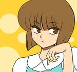  1girl brown_eyes brown_hair commentary ranma_1/2 school_uniform tendou_nabiki 