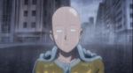  1boy animated animated_gif bald lightning one-punch_man punch rain saitama_(one-punch_man) subtitled 