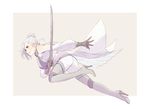  1girl high_heels pixiv_manga_sample rapier rwby solo sword thighhighs white_hair winter_schnee 