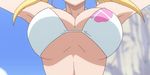  animated animated_gif bikini blonde_hair bouncing_breasts breasts fairy_tail heart lucy_heartfilia swimsuit 