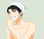  1boy black blue eyes hair levi_(shingeki_no_kyojin) shingeki_no_kyojin shirtless 