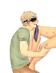  2boys axis_powers_hetalia blindfold blush bottomless male_focus multiple_boys northern_italy_(hetalia) russia_(hetalia) short_hair sweat underwear undressing white_hair yaoi 