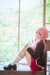  baka_to_test_to_shoukanjuu cosplay highres himeji_mizuki legs miniskirt photo photos pink_hair school_uniform skirt thighs 