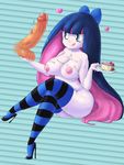  :q bow breasts cake cum cum_on_body cum_on_breasts cum_on_cake cum_on_food cum_on_upper_body food high_heels hoshime long_hair multicolored_hair nipples panty_&amp;_stocking_with_garterbelt penis ribbon soubriquetrouge stocking_(psg) striped striped_legwear thighhighs 