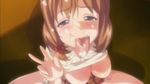  1girl aftersex ahegao animated animated_gif breasts breasts_outside censored cum facial fucked_silly kedamono-tachi_no_sumu_ie_de looking_at_viewer lowres murakami_teruaki pov spread_legs tongue_out v 