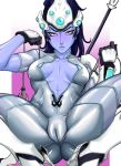  1girl absurdres breasts cameltoe cleavage female highres looking_at_viewer overwatch solo spread_legs tammaro tammdraws widowmaker_(overwatch) 