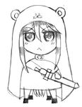  1girl centaur centorea_shianus chibi crossover hamster_costume hamster_hood himouto!_umaru-chan hood monster_girl monster_musume_no_iru_nichijou sword 