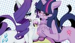  2girls breasts cum cum_on_body cum_on_breasts cum_on_upper_body dragon facial hair horn large_breasts long_hair multiple_girls my_little_pony my_little_pony_friendship_is_magic penis purple_hair rarity sho-n-d spike_(my_little_pony) twilight_sparkle unicorn 