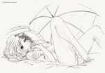  1girl bed breasts halexxx laying_down neo_(rwby) nipples pillow pussy rwby sketch smile solo umbrella uncensored 