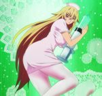  ass blonde_hair breasts female huge_ass huge_breasts large_breasts long_hair nurse red_eyes screencap shikishima_mirei solo stitched syringe valkyrie_drive valkyrie_drive_-mermaid- 