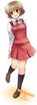  brown_eyes brown_hair hidamari_sketch konno_rei school_uniform solo yuno 