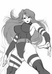  breasts female hikawadou large_breasts leotard marvel monochrome psylocke sketch solo white_background 