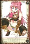  blue_eyes breasts chocolate food gretel_(queen&#039;s_blade) gretel_(queen's_blade) halter_top halterneck kantaka large_breasts long_hair midriff one_eye_closed open_mouth panties pink_hair queen&#039;s_blade queen&#039;s_blade_grimoire queen's_blade queen's_blade_grimoire shirt skirt sleeveless sleeveless_shirt spread_legs squatting sweets thighhighs underwear zettai_ryouiki 