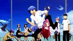  angel_beats! animated animated_gif blue_hair hinata_(angel_beats!) multiple_boys multiple_girls pink_hair school_uniform violence yui_(angel_beats!) 