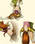  1girl anal artist_request ass bottomless brown_hair clothed_sex elbow_gloves fellatio fingering gloves link long_hair oral penis pointy_ears princess_zelda rape sequential sex simple_background the_legend_of_zelda the_legend_of_zelda:_twilight_princess thighhighs torn_clothes upside-down 