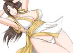  1girl breasts brown_hair fatal_fury female large_breasts papepox2 shiranui_mai simple_background solo white_background 