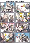  ... 3girls 4koma :3 :d ? ahoge aircraft airplane anger_vein blush blush_stickers claws comic detached_sleeves doujinshi dress enemy_aircraft_(kantai_collection) gooster heart heart-shaped_pupils highres holding horn horns kantai_collection long_hair manga_(object) mittens multiple_girls northern_ocean_hime open_mouth purple_eyes re-class_battleship red_eyes scarf seaport_hime shinkaisei-kan short_hair silent_comic smile spoken_ellipsis sweatdrop symbol-shaped_pupils tail white_dress white_hair white_skin |_| 