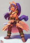  boots furry legend_of_mana ponytail purple_hair seiken_densetsu sierra sword wolf 