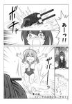  cannon comic greyscale highres honest_axe i-58_(kantai_collection) kantai_collection kumano_(kantai_collection) kuromayu monochrome multiple_girls non-web_source page_number parody translated turret 
