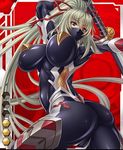  armor artist_request asagiri ass aura breasts card_(medium) fuuka_suou mask ninja pose solo taimanin_asagi taimanin_asagi_battle_arena weapon 