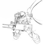  artist_request gun gundam gundam_ms_igloo mecha monochrome shield weapon zudah 