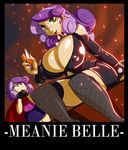  2girls breasts dual_persona green_eyes highres lighter multiple_girls my_little_pony my_little_pony_friendship_is_magic nail_polish older personification purple_hair shonuff44 sweetie_belle thighhighs 