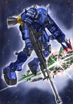  artist_request explosion gun gundam gundam_ms_igloo highres magellan_(gundam) mecha space space_craft weapon zudah 