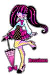  1girl draculaura high_heels lips looking_at_viewer monster_high parasol pointy_ears twintails vampire 