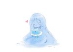 1boy blue_hair blush bubbles jellyfish long_hair male_focus mikuni_(orenchi_no_furo_jijou) monster_boy orenchi_no_furo_jijou solo water 