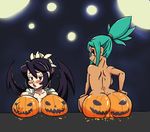  2girls anus ass bodypaint breasts breasts_out breasts_outside cerebella_(skullgirls) colored dark_skin filia_(skullgirls) halloween huge_ass inverted_nipples lab_zero_games large_breasts looking_back multiple_girls nude paint puffy_nipples pussy red_eyes samson_(skullgirls) skullgirls uncensored wide_hips 