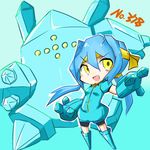  1girl chibi cosplay nintendo no_humans pokemon pokemon_(game) regice smile yellow_eyes 