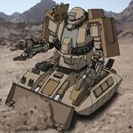  absurdres gundam gundam_msv highres hirodango mecha military_vehicle tank zaku zaku_tank 