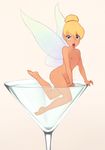  1girl blonde_hair breasts fairy looking_at_viewer open_mouth pointy_ears small_breasts tinker_bell_(disney) wings 