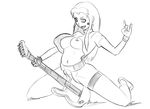  anythinggoes breasts dc_comics emo guitar instrument monochrome nipples solo spread_legs spred_legs starfire teen_titans 