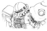  artist_request gundam gundam_ms_igloo mecha monochrome zaku zaku_ii 