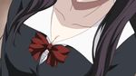  1girl black_hair breasts cleavage female katsura_kotonoha large_breasts long_hair school_days school_uniform solo 