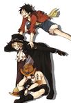  3boys brothers male_focus monkey_d_luffy multiple_boys one_piece portgas_d_ace sabo_(one_piece) siblings 