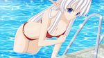  artemisumi bikini blue_eyes elf pool swimsuit tagme water white_hair 