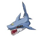  bad_pixiv_id eiri_(eirri) extra_eyes eyes fins gen_3_pokemon no_humans pokemon pokemon_(creature) shark sharpedo simple_background solo teeth white_background 