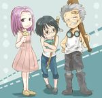  1boy chibi hina_(one_piece) marine one_piece pink_hair smoker tashigi younger 