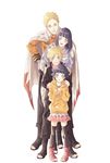  2girls :d ahoge bandages black_hair blonde_hair blue_eyes blush boruto:_naruto_the_movie family father_and_daughter father_and_son grin hand_on_hip hands_on_another's_shoulders head_tilt husband_and_wife hyuuga_hinata jacket lavender_eyes looking_at_viewer mother_and_daughter mother_and_son multiple_boys multiple_girls naruto naruto_(series) open_mouth open_toe_shoes shoes short_hair skirt smile spiked_hair suzu_(tg_390) thighhighs uzumaki_boruto uzumaki_himawari uzumaki_naruto white_background 