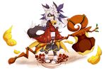  copyright_request dog dragoon86 furry japanese_clothes long_hair purple_eyes white_hair yellow_eyes 