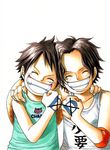  2boys brothers family male_focus monkey_d_luffy multiple_boys one_piece portgas_d_ace siblings younger 