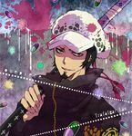  1boy hat male_focus nodachi one_piece scabbard solo splatter trafalgar_law 